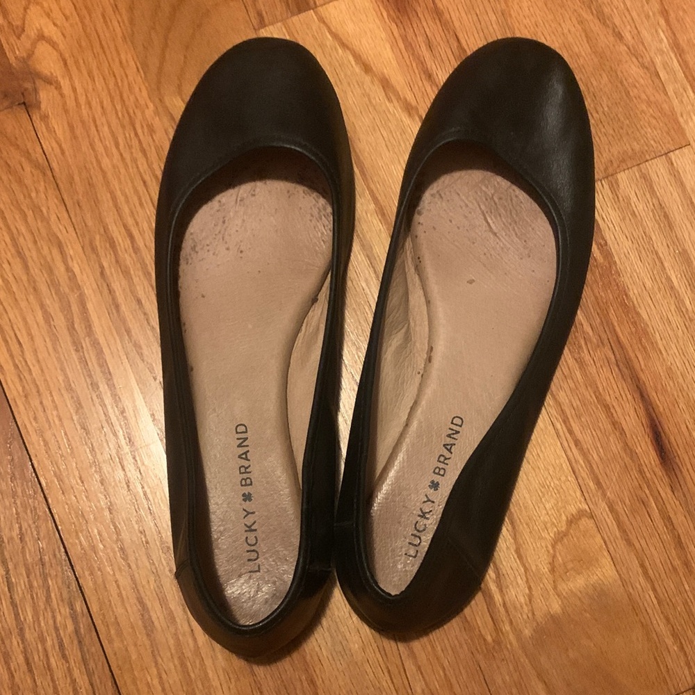 Lucky Brand Black Leather Flats - Picture 3 of 6